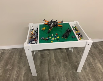 Building bricks table, Kids Craft Table with side storage, Activity table, kids table, Kids Toy Table