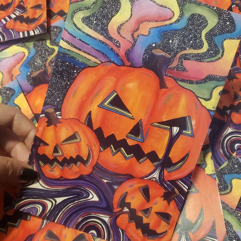 Trippy Pumpkin Print Etsy Trippy Pumpkin Print Etsy
