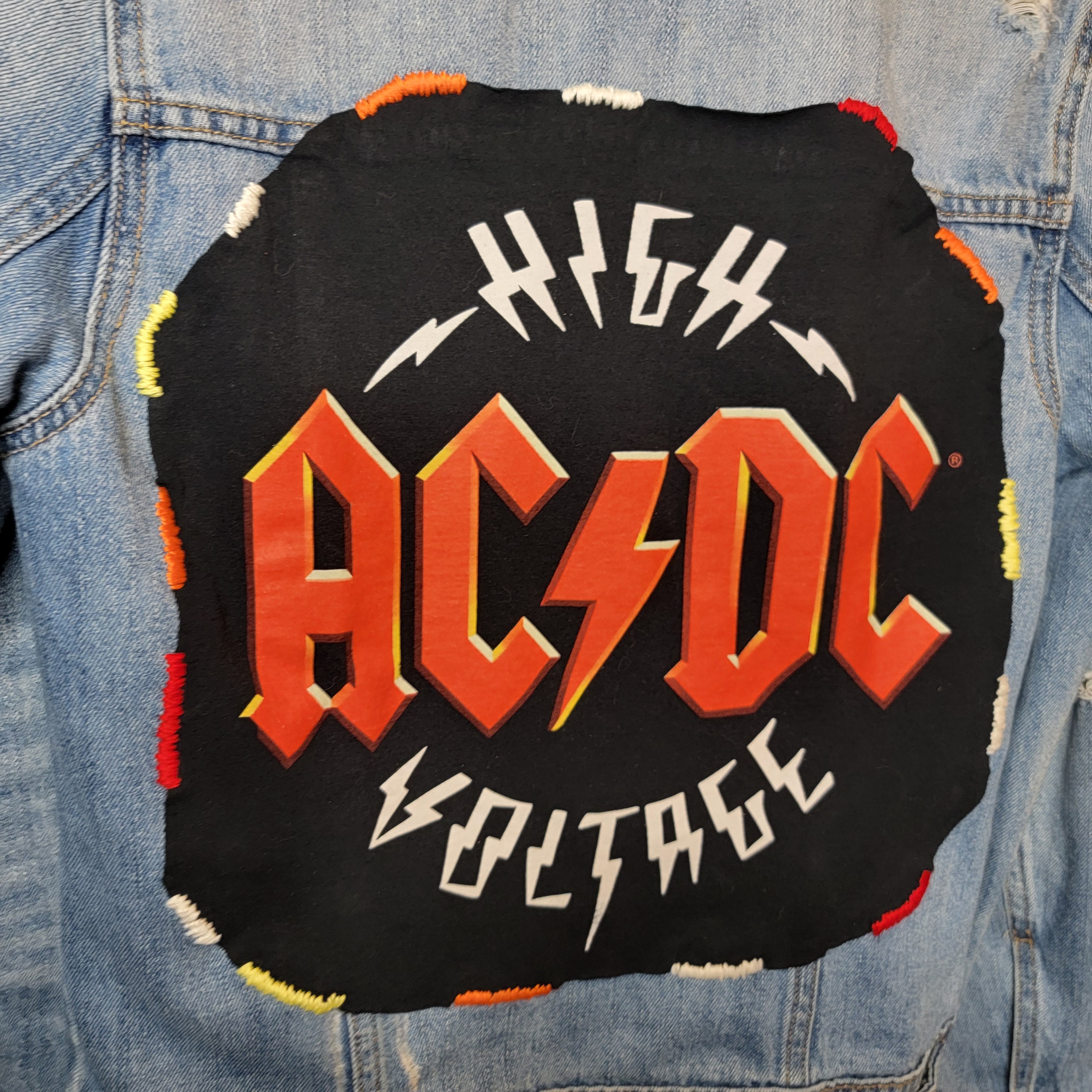 AC/DC Band Tee Denim Jean Jacket, Size Small ACDC - Etsy