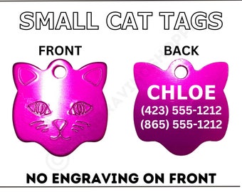 Cat Name Tag, Small Cat ID, Engraved Cat Tag, Personalized Cat tag, Cat Tags For Collar, Cute Pet Tag, Small Cat name Tag, Custom Pet Tag