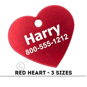 Red Heart Pet Tag for your cat or dog, Cat Collar Tag, Cat ID Tag, Dog Name Tag, Personalized Cat Collar Tag, Puppy Tag, Heart Pet Tag