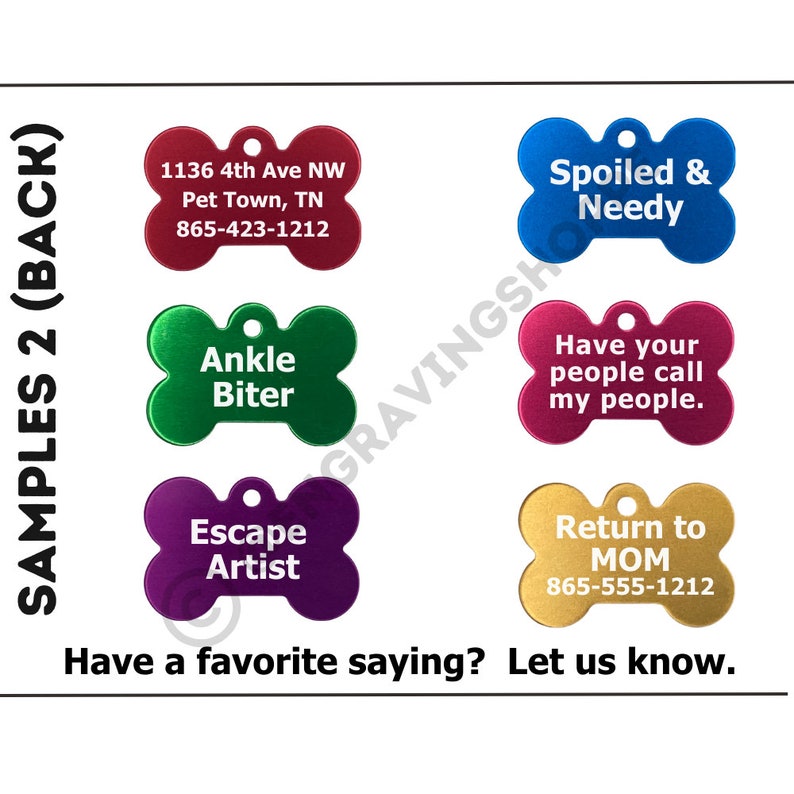 Engraved Dog Tag, Personalized Aluminum Pet Tag, Pet Name Tag, Pet ID ...