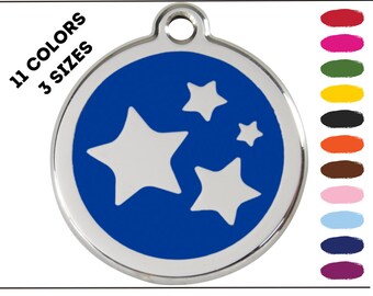 Star Enamel and Stainless Steel Personalized Custom Pet Tag with LIFETIME GUARANTEE ID Tag Dog Tags and Cat Tags Free Engraving
