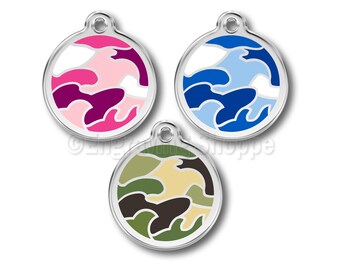 Personalized Camouflage Stainless Steel & Enamel Pet ID Tag, Pet ID Tag, Custom Dog Tag, Military Dog Tag, Dog Collar Tag, Dog Tag For Dogs