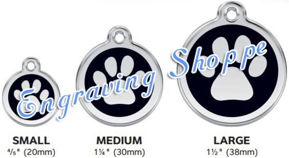Red Dingo Stars Enamel/Stainless Steel Dog ID Tag - Free Engraving & Postage Included