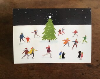 Ice skaters- Christmas cards (pack of 6)