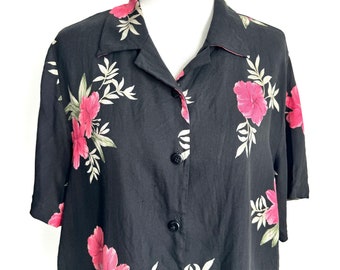 Vintage Silk Aloha Blouse — L/XL