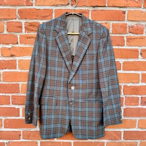 Vintage 1960s Plaid Blazer — Small