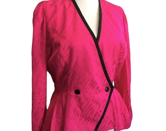 Blazer peplum de seda vintage — Pequeño