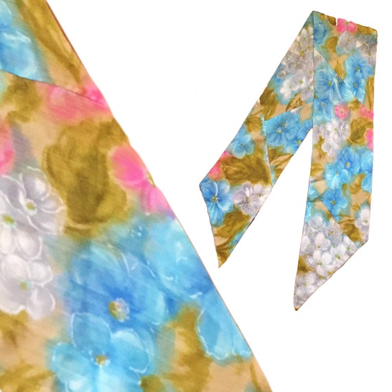 1960s Floral Scarf
