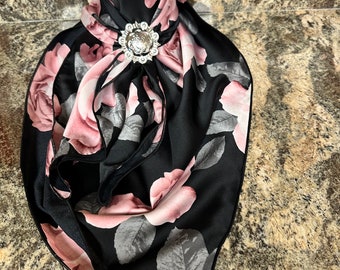 Lovely, black and pink rose, wild rag