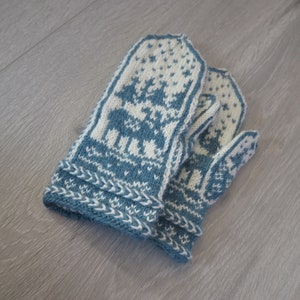 Handknit moose mittens