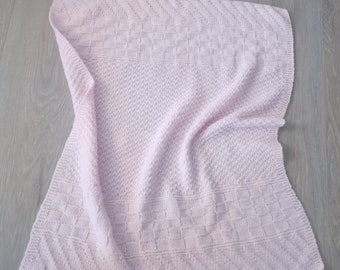 Handknit babyblanket - ready to ship