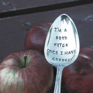 Halloween Decor | I'm a Good Witch once I have my Coffee Spoon | Witch's Brew | Wicked Witch | Caffeine Addict | Co Worker Gift | for Her