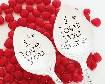 Couple's Gift | I Love You I Love You More Spoon Set | Valentine's Day | Wedding Favor | Gift For Boyfriend | Gift for Husband | Anniversary