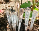 Herb Markers Garden Markers Hand Stamped Garden Markers Plant Markers Silverware Markers Gardener Gift Gift Set Gift for Mom