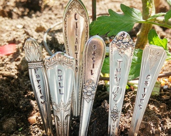 Garden Herb Markers | Garden Markers | Plant Markers | Silverware Markers | Gardener Gift | Gift Set | Gift for Mom | Garden Decoration