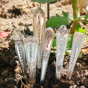 Garden Herb Markers | Garden Markers | Plant Markers | Silverware Markers | Gardener Gift  | Gift Set | Gift for Mom | Garden Decoration