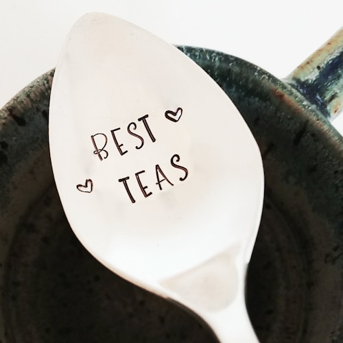 Hand Stamped Silver Spoon Bestteas Best Friend Gift Bff Etsy