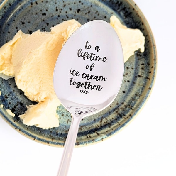 Anniversary Gift | A Lifetime of Ice Cream Together Spoon Set | Couple Gift | Silver Anniversary | Ice Cream Spoon | Wedding Gift Under 50