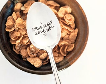 Wedding Anniversary Gift | I Cerealsly Love You Spoon | Valentine's Day Gift | Gift for Boyfriend | Gift for Husband Under 30 | Gift for Son