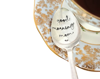 Gift for Mom | Good Morning Mom | Mother's Day Gift | Gift for Mum | Engraved Spoon | Gift from Child | Valentine | Mom's Birthday | Maman