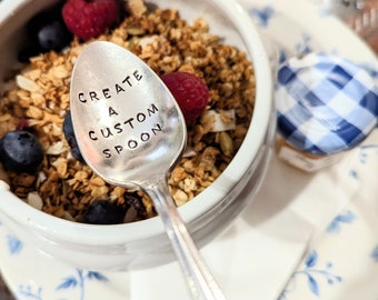 Custom Spoon | Personalized Spoon | Design Your Own Spoon | Words on Spoons | Engraved Spoon | Fun Gift Idea under 20 | Gift for Him