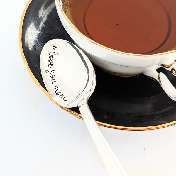 Gift for Mom | I Love You Mom Spoon | Mother's Day Gift | Mom's Birthday Gift | Tea Drinker |  Engraved Spoon | Gift from Child