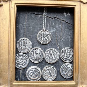 Wax Seal Pendant | Wax Charm | Initial Necklace | Letter Jewelry | Keychain | Upcycled Silverware | Silver Charm