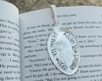 Bookmark: Drink Tea Read Books Be Happy Bookmark | Vintage Bookmark