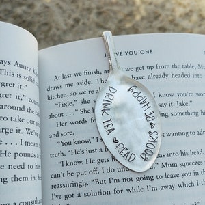 Bookmark | Drink Tea Read Books Be Happy Bookmark | Vintage Bookmark | Page Holder | Gift for Readers | Gift for Her | Book club