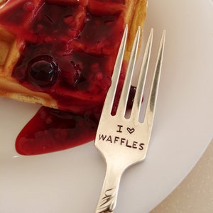 Fork: I Love Waffles | Fun Gift Idea | Engraved Fork | Gift for Her | Gift Under 30 | Gift for Sister | Brunch Lover