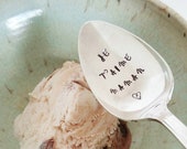 Je T 39 aime Maman I Love You Mom Cuillère Gravee Francais French Stamped Spoon Gift for Mom Cadeux Pour Maman Mother 39 s Day