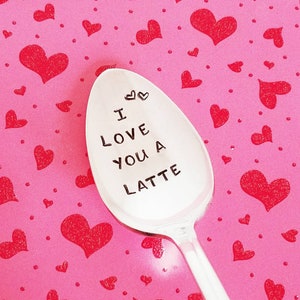 I Love You A Latte Spoon | Personalized Spoon | Coffee Lover | Couple's Gift | Gift for Wife | Engraved Spoon | Girlfriend| Stir Stick