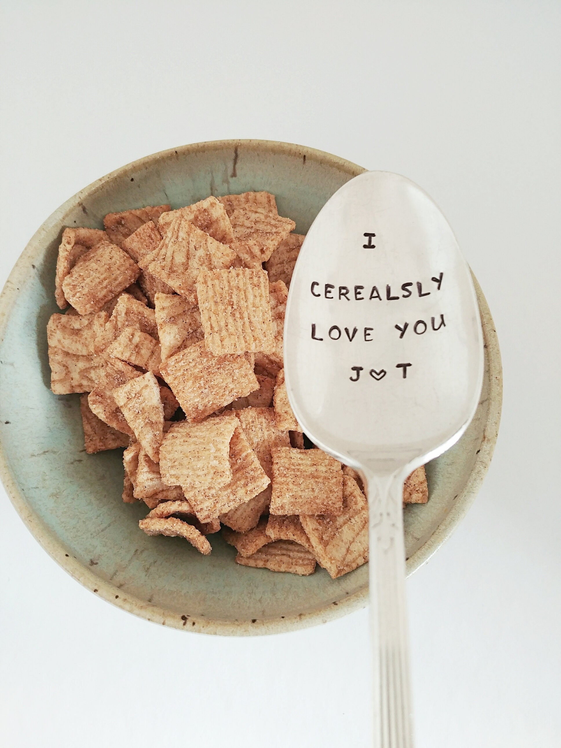 “I Cerealsly Love You” Spoon – Engraved 7-Inch Stainless Steel Spoon | Valentine’s, Long Distance, Wedding, Or Birthday Gift Idea