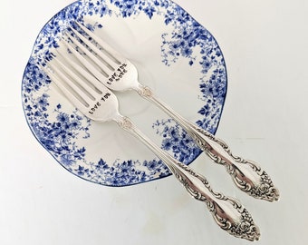 Love You Love You More Fork Set | Husband & Wife Forks | Wedding Forks | Dessert Forks | Wedding Cake Forks | Engraved Wedding Forks