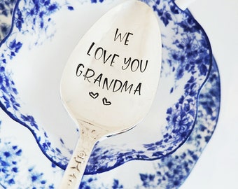 We Love You Grandma | Mother's Day Gift | Gift from Grandchildren | Gift for Nana | Coffee Spoon | Gift for Grandmother | Stamped Teaspoon