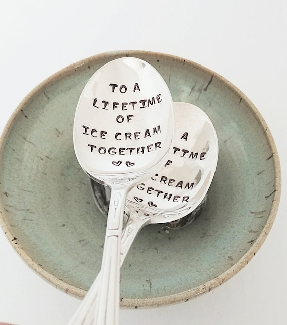 Anniversary Gift | To A Lifetime of Ice Cream Together Spoon | Gift for Husband | Gift for Wife | Ice Cream Spoon | Wedding Gift Under 50