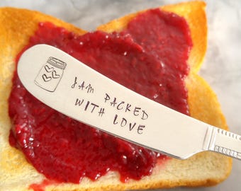 Jam Packed With Love Knife |  Spread The Love | Butter Knife  | Wedding Favor | Hostess Gift / Valentine's Day / Anniversary / Gift under 20