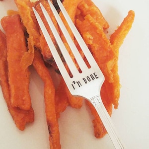 Retirement Gift | I&#39;m Done Fork | Engraved Fork | Co Worker Gift | Graduation Gift | Hand Stamped Fork | Engraved Fork | Retirement Party