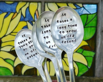 Friendship Gift | Best Friend Gift | BBF | It Takes A Long Time To Grow An Old Friend | Garden Marker | Garden Decor | Ships Tariff Free!