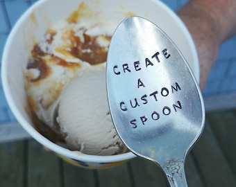 Custom Spoon : Personalized Spoon | Design Your Own Spoon | Words on Spoons | Engraved Spoon | Gift Idea under 20 | Gift for Boyfriend