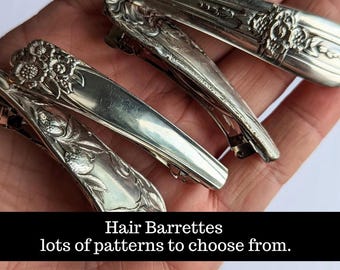 Vintage Silver Tone Barrette With Faux Pearls and 