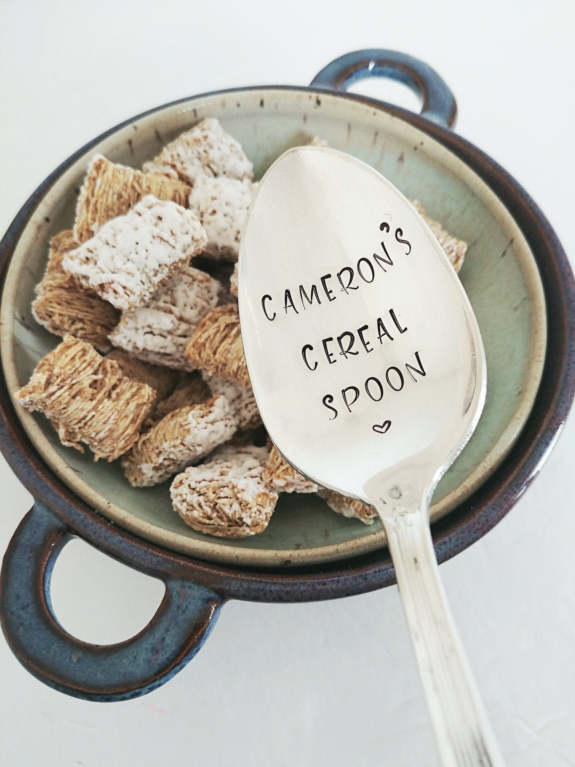 Personalized Cereal Spoon / Custom Spoon / Hand Stamped Spoon Etsy