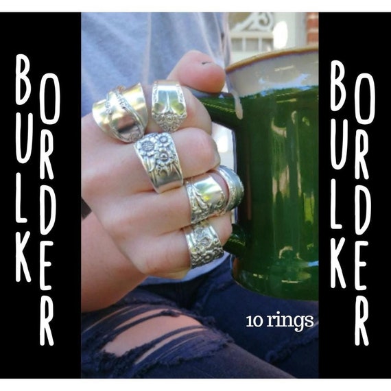 Spoon Rings Wholesale Rings Vintage Ring Silverware Ring Spoon Jewelry Bulk Jewelry Floral Rings Silver Rings Etsy