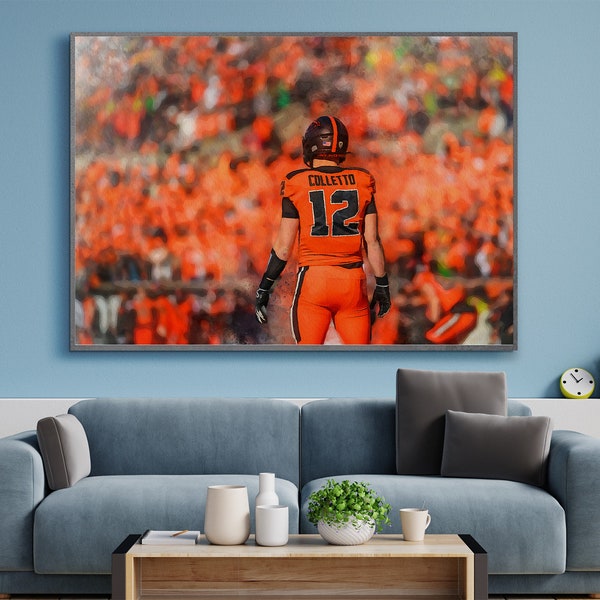 Oregon State Beavers Legend Jack Colletto Watercolor Art Print. Final Game at Reser Stadium!