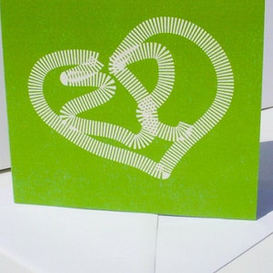 Hart Wenskaart (Groen & Roze)