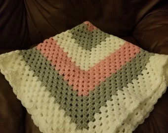 Baby blanket granny square gift shower newborn infant