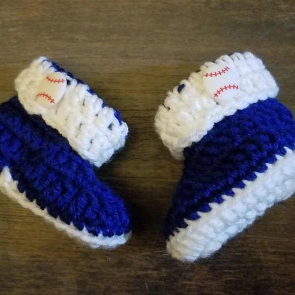 Dodgers baby booties newborn baseball