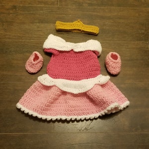Princess Sleeping Beauty dress newborn baby outfit Aurora crochet Photo Prop Disney costume